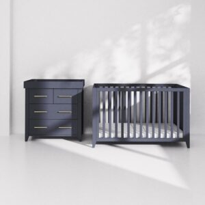 Mamas & Papas Melfi 2 Piece Cotbed Set with Dresser - Midnight