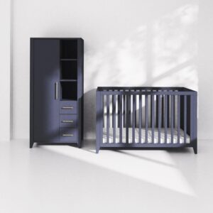 Mamas & Papas Melfi 2 Piece Cotbed Set with Storage Wardrobe - Midnight