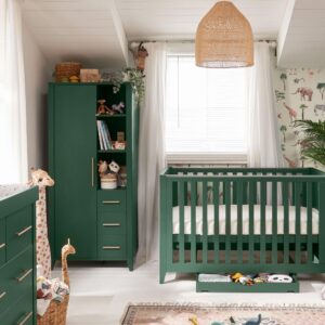 Mamas & Papas Melfi 3 Piece Cotbed Range with Dresser Changer & Storage Wardrobe - Green