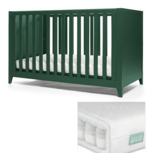 Mamas & Papas Melfi Cotbed Set with Premium Pocket Spring Mattress - Green