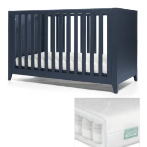 Mamas & Papas Melfi Cotbed Set with Premium Pocket Spring Mattress - Midnight Blue