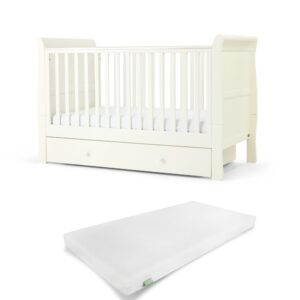 Mamas & Papas Mia Cotbed Set with Premium Pocket Spring Mattress - White