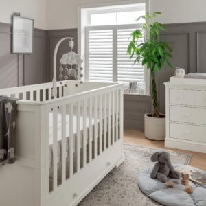 Mamas & Papas Oxford 2 Piece Nursery Furniture Set with Cotbed and Dresser - Pure White