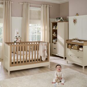 Mamas & Papas Harwell 3 Piece Baby Cotbed Range with Dresser Changer & Wardrobe - Cashmere