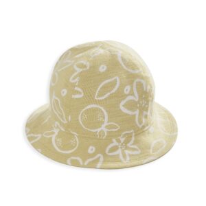 Mamas & Papas Yellow Fruit Blossoms Reversible Hat