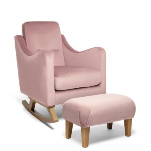 Mamas & Papas Bowdon Nursing Chair & Footstool - Blush Velvet