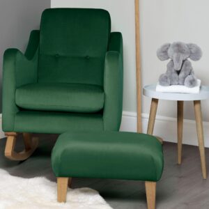 Mamas & Papas Bowdon Nursing Chair & Footstool - Emerald Velvet