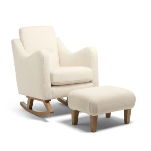 Mamas & Papas Bowdon Nursing Chair & Footstool - Off-White Boucle