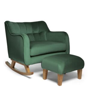 Mamas & Papas Hilston Cuddle Chair & Footstool - Emerald Velvet