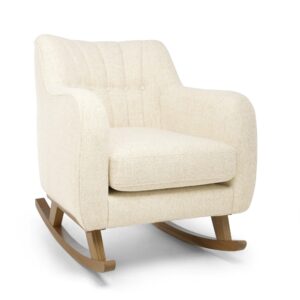 Mamas & Papas Hilston Nursing Chair - Sandstone Textured Weave & Mid Oak