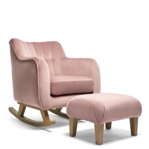 Mamas & Papas Hilston Nursing Chair & Stool Set - Blush Velvet