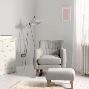 Mamas & Papas Hilston Nursing Chair & Stool Set - Silver