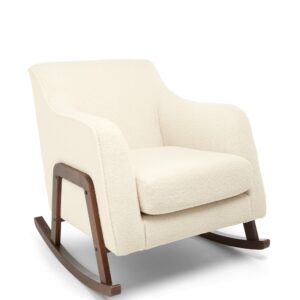 Mamas & Papas Honley Nursing Chair - Off-White Boucle & Dark Wood