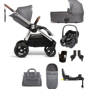 Mamas & Papas Ocarro Pushchair 8 Piece Essentials Bundle inc Maxi-Cosi Pebble 360 - Shadow Grey