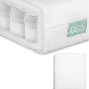 Mamas & Papas Premium Pocket Spring Cotbed Mattress & Quilted Waterproof Mattress Protector Bundle