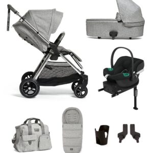 Mamas & Papas Filp XT3 7 Piece Complete Bundle with Aton B2 Car Seat and Base in Skyline Grey