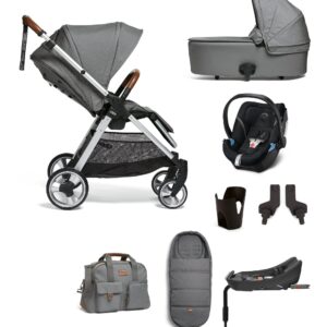 Mamas & Papas Flip XT² 8 Piece Complete Pushchair Travel Bundle Including Aton 5 Car Seat - Fossil Grey