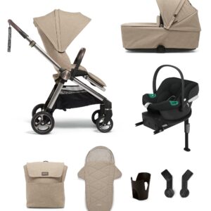 Mamas & Papas Strada 7 Piece Complete Bundle with Aton B2 Car Seat and Base in Pebble