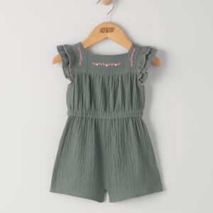 Mamas & Papas Crinkle Embroidered Romper