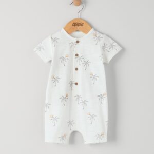 Mamas & Papas Palm Tree Print Shortie Romper