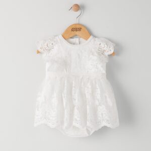 Mamas & Papas White Lace Frill Romper