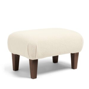 Mamas & Papas Honley Stool - Off-White Boucle & Dark Wood