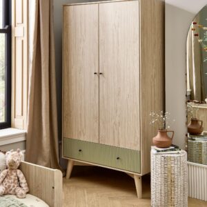 Mamas & Papas Coxley Wardrobe - Natural/ Olive Green