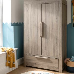 Mamas & Papas Franklin 2 Door Nursery Wardrobe with Drawer - Grey Wash