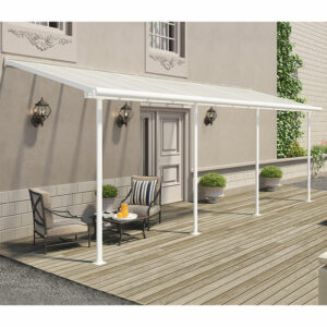 7' x 22' Palram Canopia Sierra White Clear Patio Cover (2.28m x 6.71m)