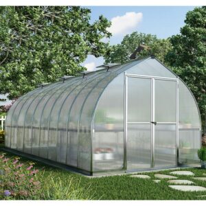 8'x20' Palram Canopia Bella Large Walk In Silver Aluminium Framed Greenhouse (2.4x6m)