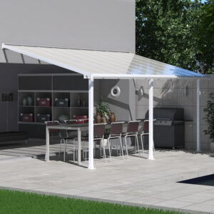 10x18 Palram Canopia Olympia White Patio Cover With Clear Panels