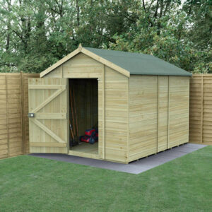 10' x 8' Forest Timberdale 25yr Guarantee Tongue & Groove Pressure Treated Windowless Apex Shed (3.06m x 2.52m)