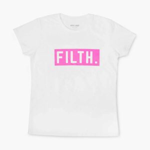 Ladies FILTH. Tee - White With Pink Logo XL TEE098 Barcode: 5037835202670