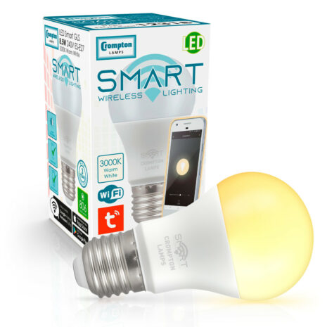 Crompton GLS LED Light Bulb Smart WiFi E27 8.5W (60W Eqv) Warm White - 12318