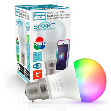 Crompton GLS LED Light Bulb Smart WiFi B22 8.5W (60W Eqv) Warm White + RGB - 12325