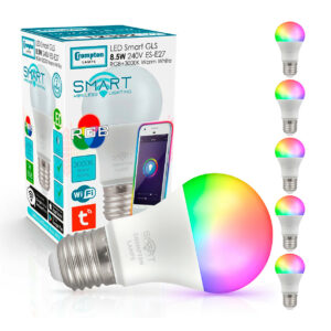 Crompton GLS LED Light Bulb Smart WiFi E27 8.5W (60W Eqv) Warm White + RGB 5-Pack - 12332