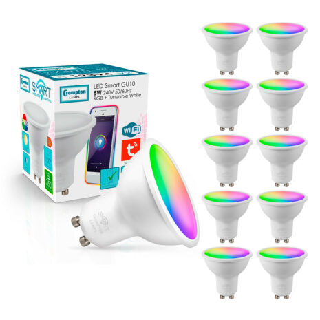 Cromptons LED Smart Wifi GU10 Bulbs 5W (10 Pack) RGB and Tuneable White - 12394-V2