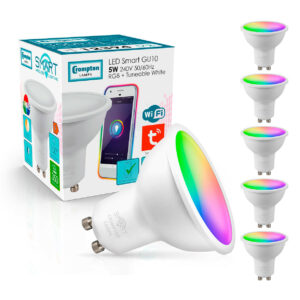 Crompton Lamps LED Smart Wifi GU10 Bulbs 5W (5 Pack) RGB and Tuneable White - 12394-V2