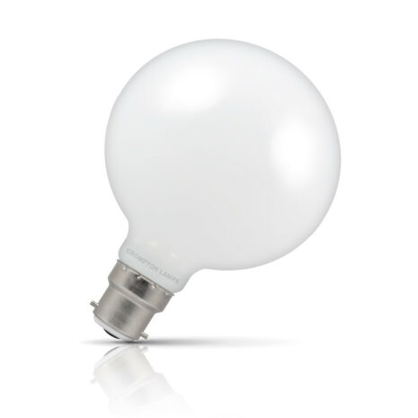 Crompton Globe LED Light Bulb Dimmable G95 B22 7W (60W Eqv) Warm White Opal - 12660