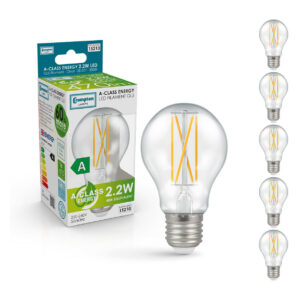 Crompton Ultra-Efficient LED GLS 2.2W E27 5-Pack Warm White (40W Eqv) - 15210