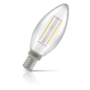 Crompton Candle LED Light Bulb Dimmable E14 2.5W (25W Eqv) Warm White Clear - 15326