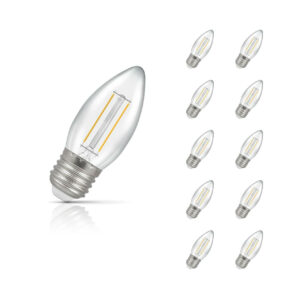 Crompton Candle LED Light Bulb E27 2.5W (25W Eqv) Warm White 10-Pack Clear - 15340