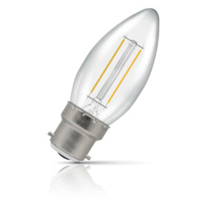 Crompton Candle LED Light Bulb Dimmable B22 2.5W (25W Eqv) Warm White Clear - 15357