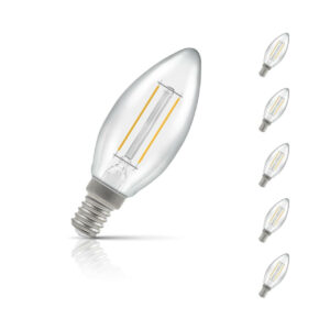 Crompton Candle LED Light Bulb E14 2.5W (25W Eqv) Cool White 5-Pack Clear - 15401