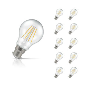 Crompton GLS LED Light Bulb Dimmable B22 7.5W (60W Eqv) Cool White 10-Pack Clear - 15487