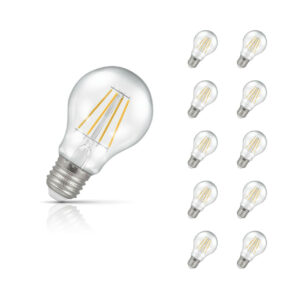 Crompton GLS LED Light Bulb Dimmable E27 7.5W (60W Eqv) Cool White 10-Pack Clear - 15494