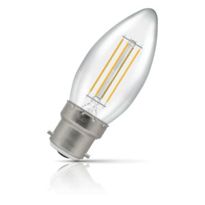 Crompton Candle LED Light Bulb Dimmable B22 5W (40W Eqv) Cool White Clear - 15524