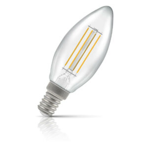 Crompton Candle LED Light Bulb Dimmable E14 5W (40W Eqv) Cool White Clear - 15555