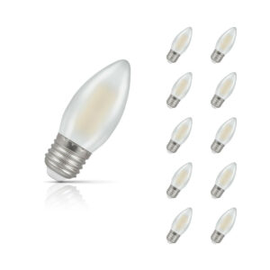 Crompton Candle LED Light Bulb Dimmable E27 5W (40W Eqv) Cool White 10-Pack Pearl - 15586