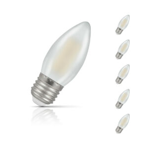 Crompton Candle LED Light Bulb Dimmable E27 5W (40W Eqv) Cool White 5-Pack Pearl - 15586